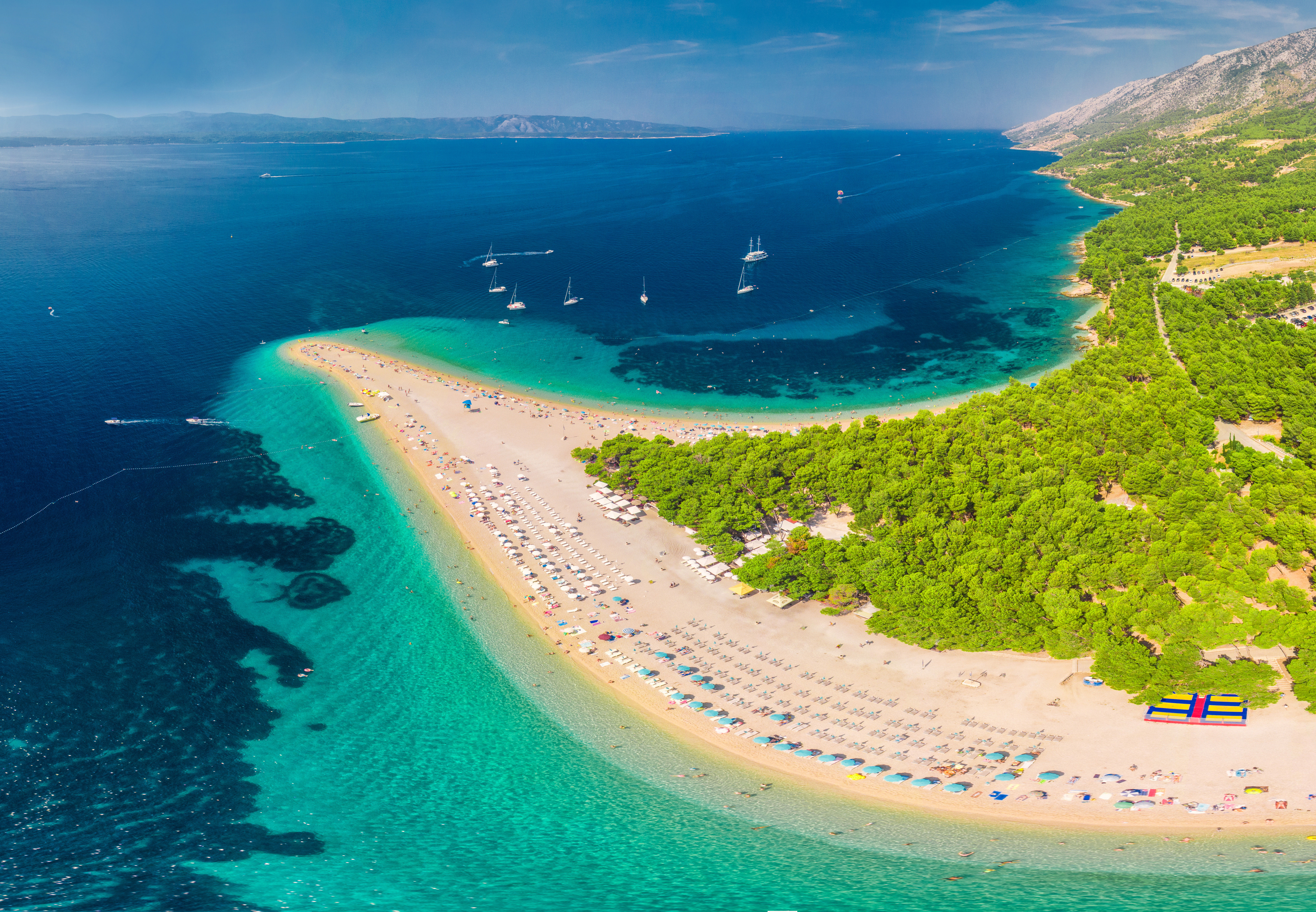 Famous Zlatni rat beach in Bol, Island Brac, Croatia