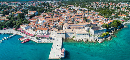 Aerial view of Krk, Croatia