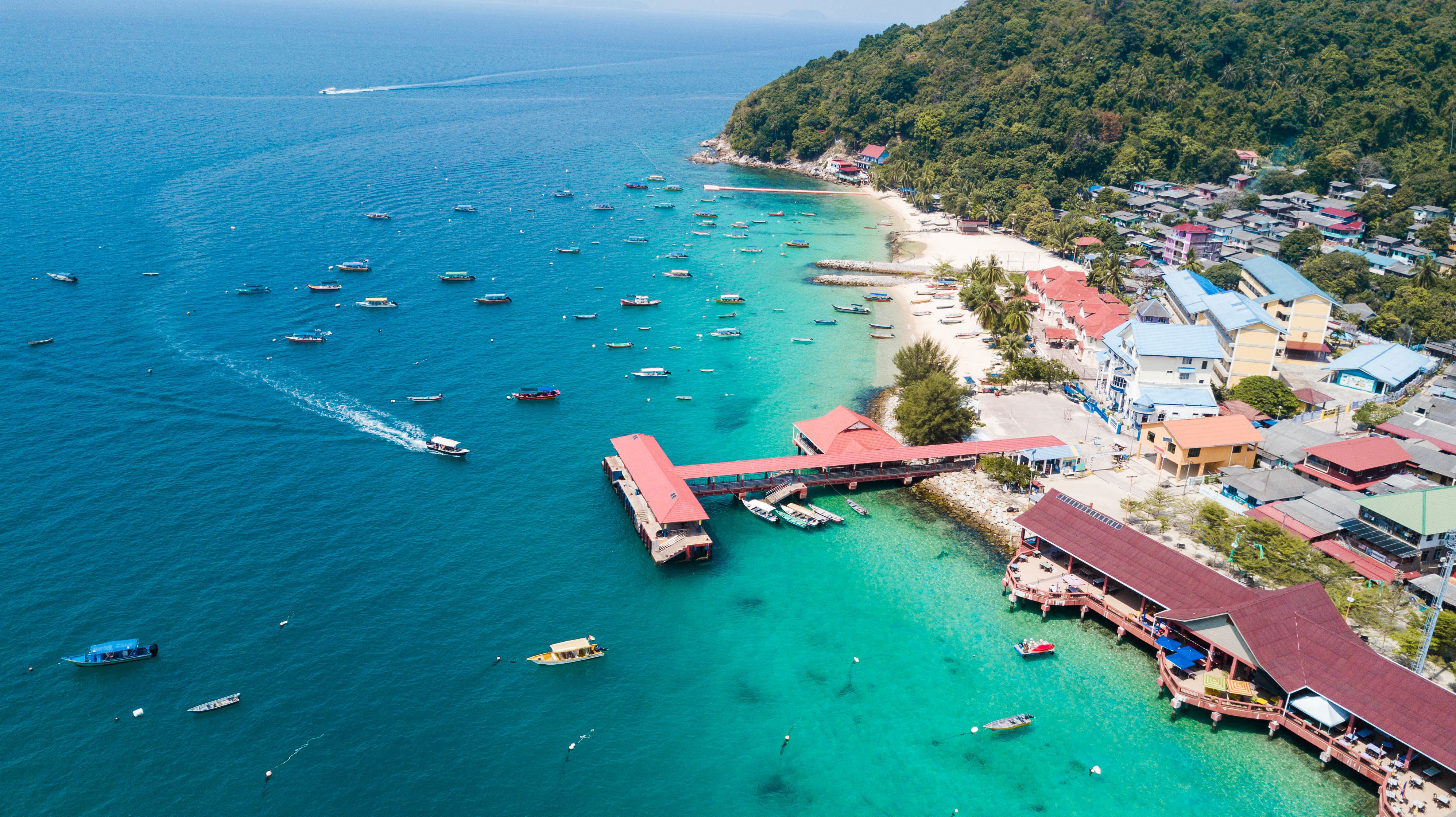 Aerial view of Fishing Village in Perhentian Kecil