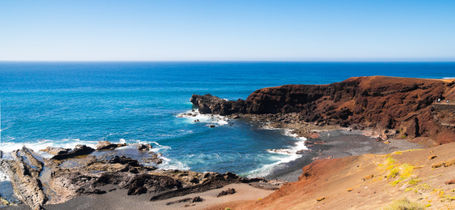 Coast of Lanzarote, El Golfo beach, Canary Islands, Spain