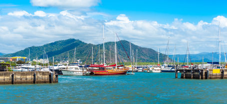 Boats in the port of Cairns, Australia