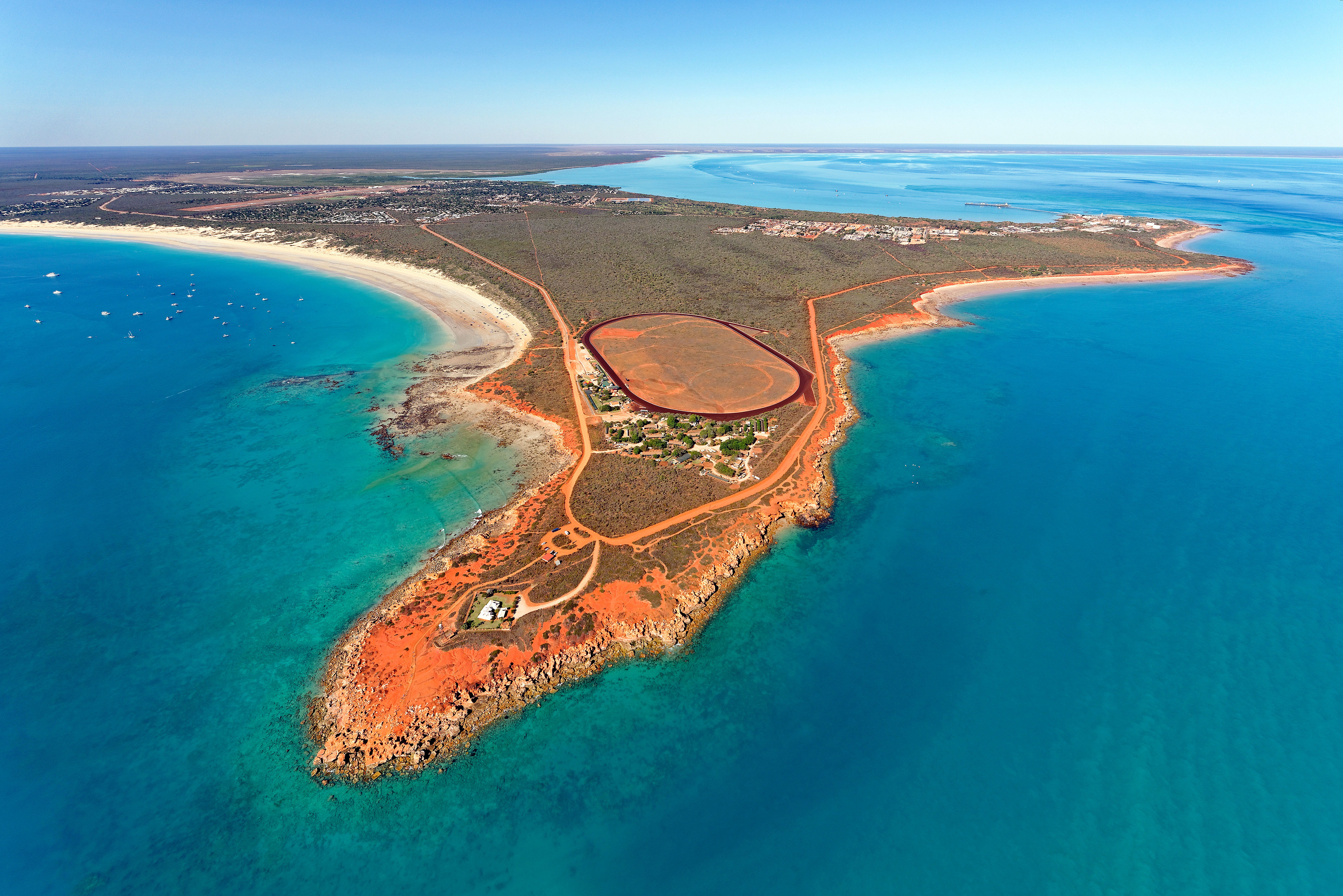 Aerial view of Gantheaume Point and Cable Beach, Broome, Australia