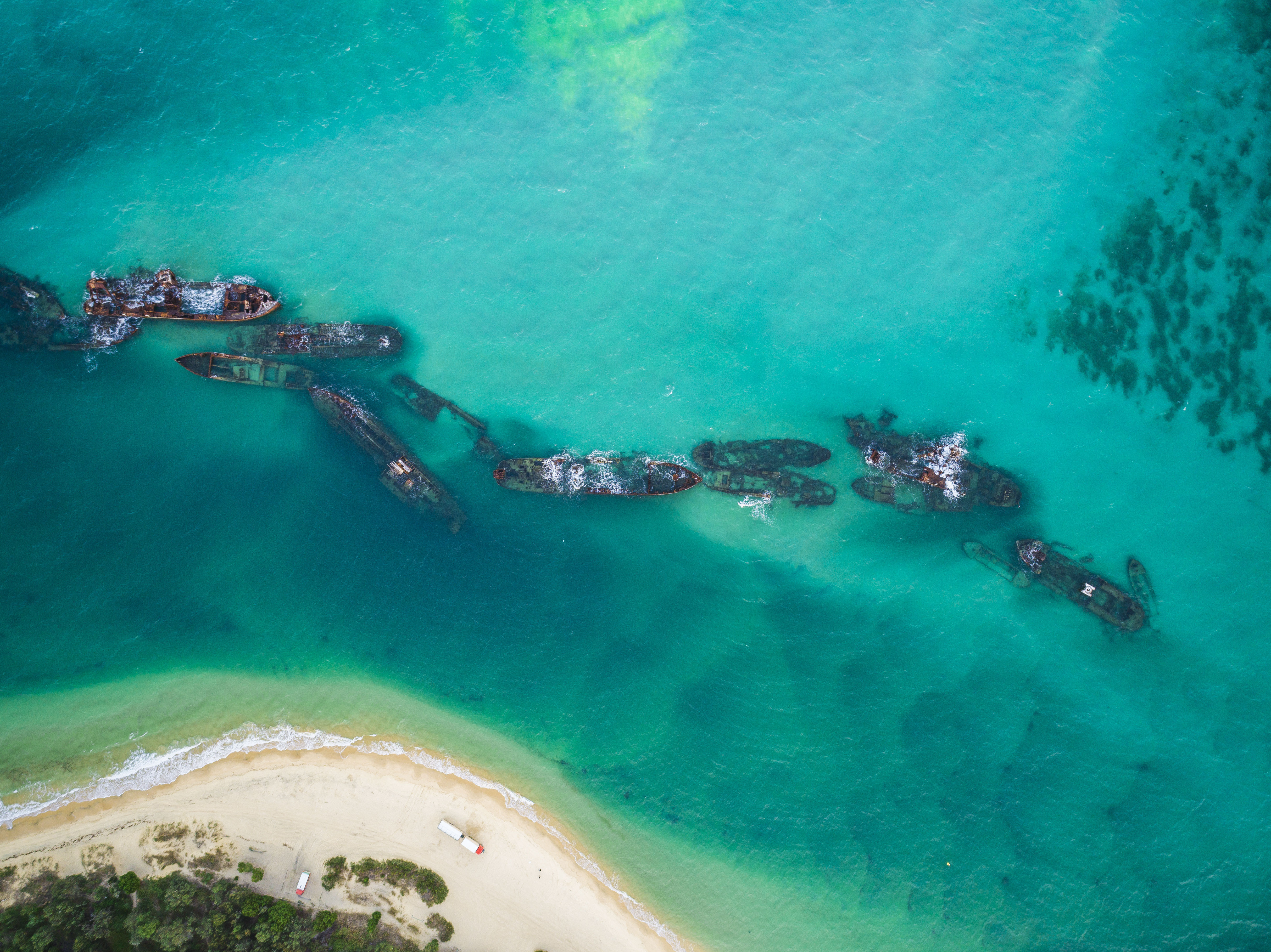 Tangalooma Shipwrecks off Moreton Island, Queensland, Australia