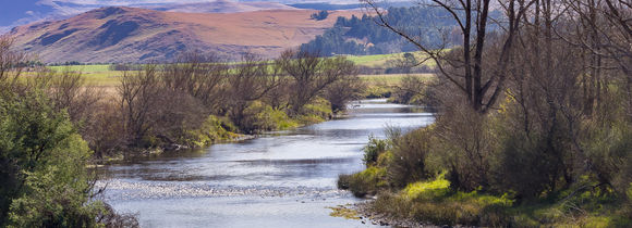 River landscape near Underberg in the Drakensberg Mountains in KwaZulu-Natal, South Africa