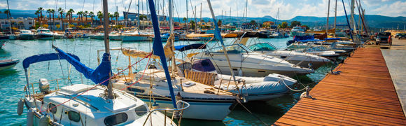 Pleasure boats in Paphos District, Cyprus