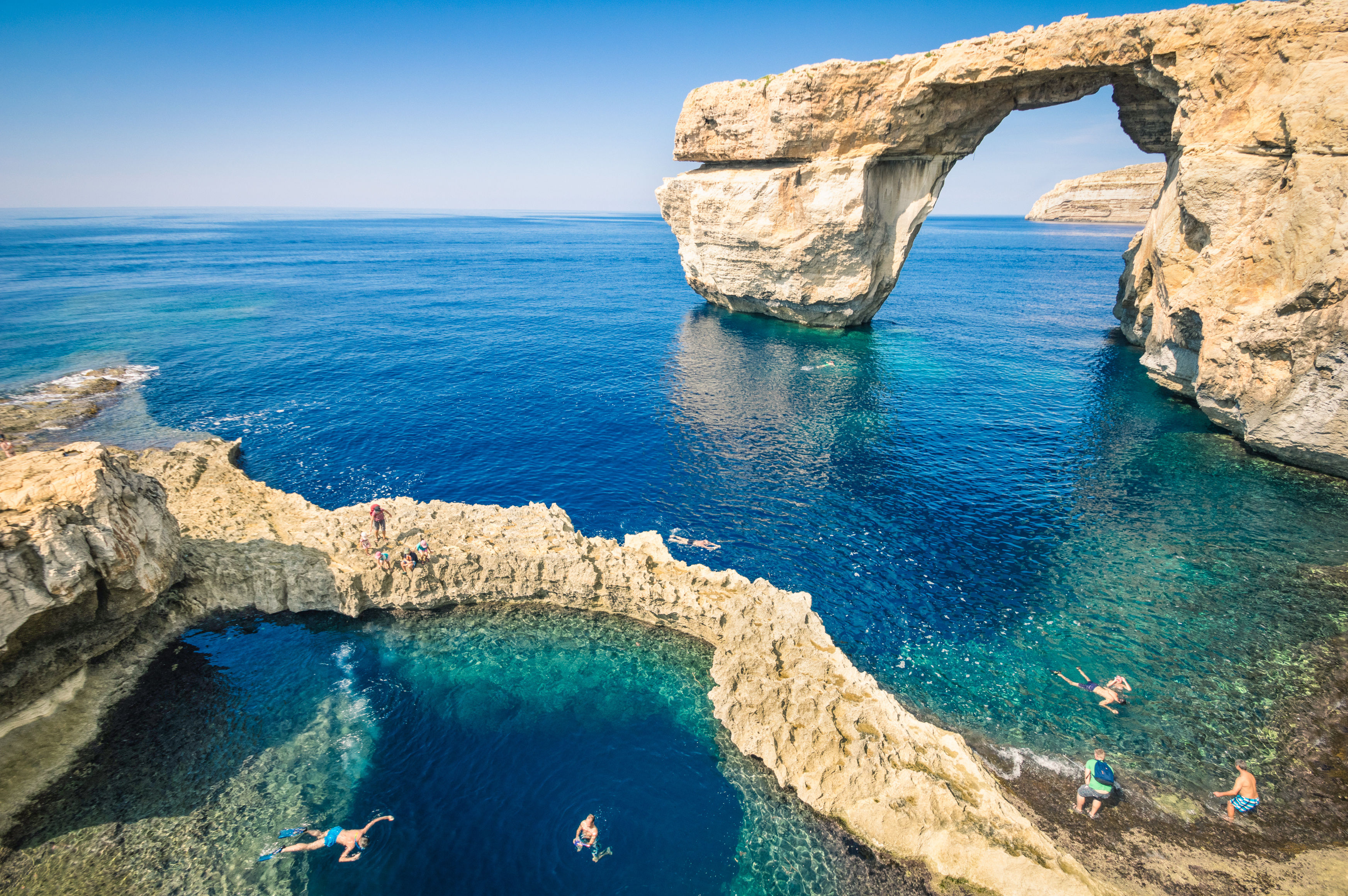 The world-famous Azure Window in Gozo Island, Malta