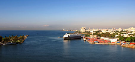 Santo Domingo waterfront, shoreline and skyline - Dominican Republic