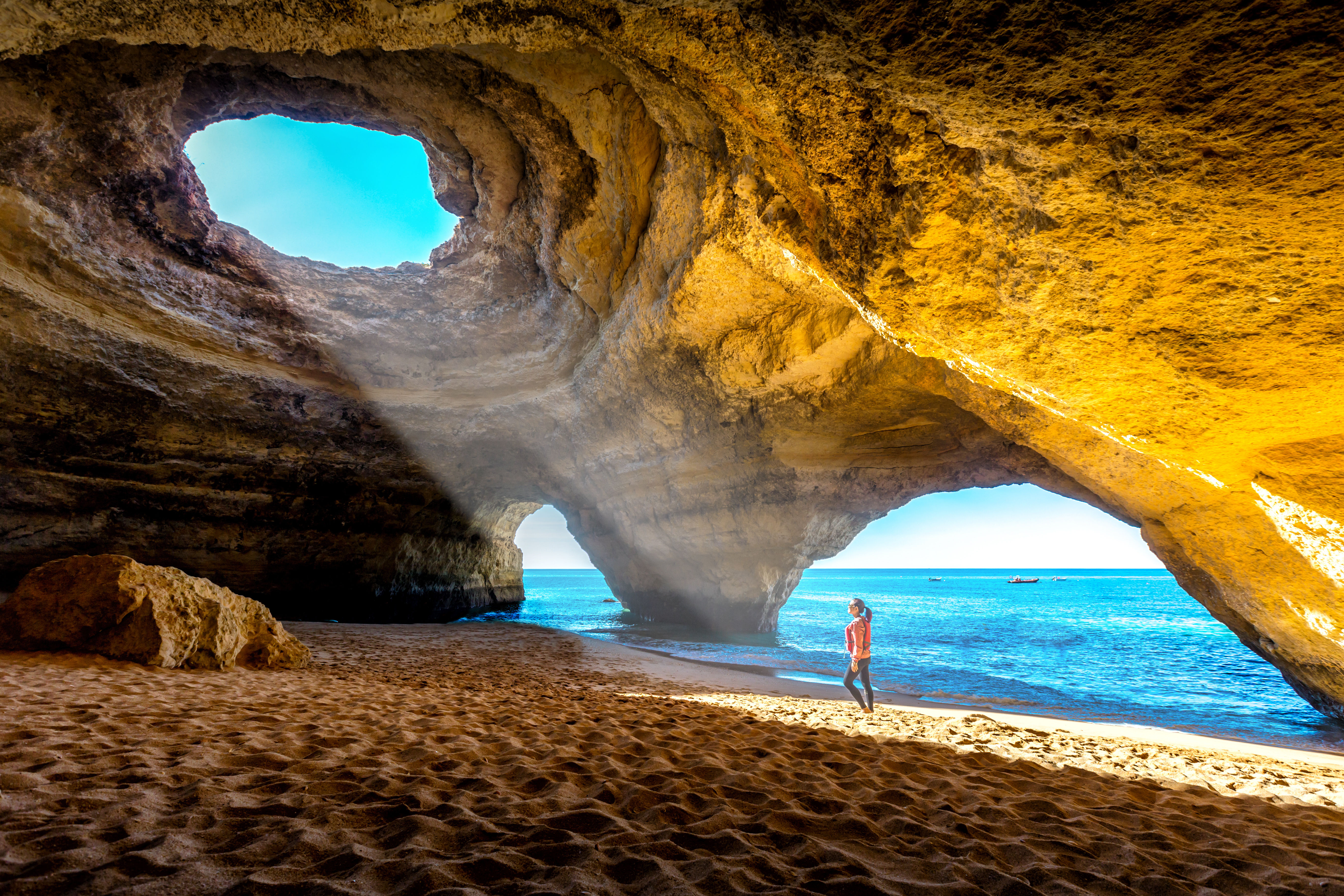 Amazing coastal caves in the Algarve region of Portugal